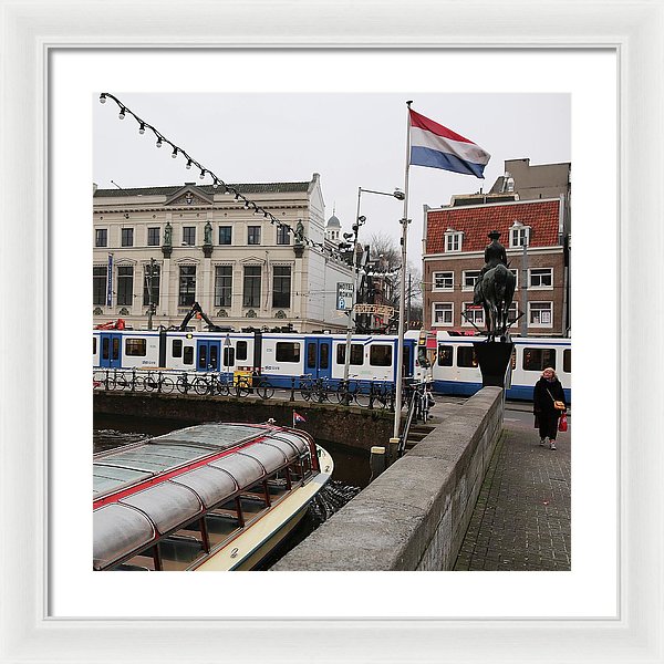 Amsterdam Flag - Framed Print
